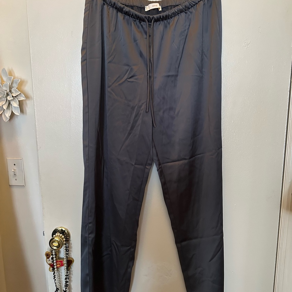 Mango Gray Silk Pants